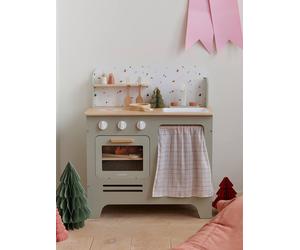 Wooden kitchen with FSC100® wooden accessories sage green