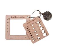 Wooden Knitter Ruler - Square Gauge Measuring Tool, Easy Read Scale Markings, Durable Craft Measurement Accessory | Reliable Accuracy Helper For Yarn Work Crochet Knitting Sewing Handmade Creations