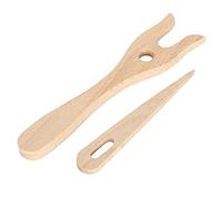 Wooden Knitting Fork Weaving Big Eye Needle Bracelet Necklace DIY Wooden Weaving Tool for Enthusiasts Moms Children
