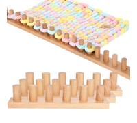 Wooden Knitting Loom Kit for Chunky Yarn - Chunky Knitting Blanket Loom | 46 Inch Knitting Frame with Thick Wool for Craft Beginners