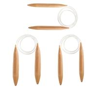 Wooden Knitting Needles - Giant 3 Piece Set, Smooth Circular Points, Extra Thick Design, Lightweight Hand Made Construction | Ideal for Chunky Yarn Creations, Knitting Needles