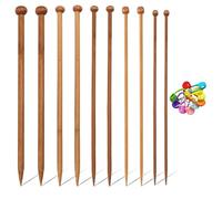 Wooden Knitting Needles, Knitting Needles Set, Bamboo Knitting Needles Huge Knitting Needle for Blanket Scarf and Larger Knitting Project It Feels Smooth and Light (10 PCS)