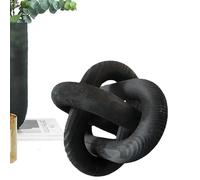 Wooden Knot - Wood Chain | 3-Link Table Decorations for Dining Room, 1-Pack, Hand Carved Pine Chain for Home, Brown, Boho Farmhouse Aesthetic, Modern Shelf Mantle Decor