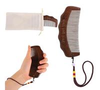 Wooden Labour Comb with Handle Rope, Sandalwood Birthing Comb for Labor & Delivery Acupressure Tool for Pregnant Women Includes Cloth Bag Pregnancy Postpartum Essentials