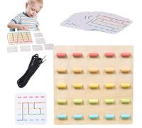 Wooden Lace Up Toys - Colorful Basting Board, Educational Rope String Toy | Early Learning Travel Activity for Ages 3 5 Fine Motor Development Hand Eye Coordination Creati