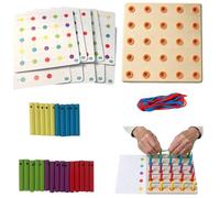 Wooden Lacing Board for Adults Seniors, Fine Motor Skills Exercise Kit for Hand Strength & Brain Training, Cognitive Activities Fidget Toy for Elderly Alzheimer's Dementia Patients, Gifts for Senior