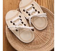 Wooden Lacing Shoe Toy,Shoe Lace Practice Board,Learn To Tie Shoelaces Kids Lacing Shoe Toy,Kids Teaching Tie Shoelaces Board,Assistive Early Educational Toy For Children 3-6 (1pcs)