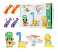 Wooden Lacing Toy - Animal Theme Early Learning Engaging,Kids Lacing Toy Wooden Set | for Boys Girls Young Child Travel Road Trips Bedroom Home Kindergarten