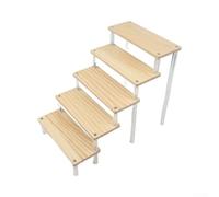 Wooden Ladder Display Rack Adjustable 20CM-50CM Acrylic Shelves Tiered