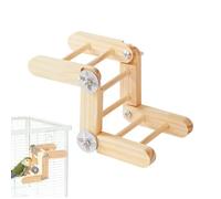 Wooden Ladder for Birds, Adjustable Wooden Natural Interactive Games, Climbing Ladder for Small Birds, for Parakeets, Chickens, Bird Cage, Indoor, Outdoor, Balcony, Garden