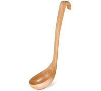 Wooden Ladle Spoon for Soup - Soup Ladle Large Serving Spoon Natural Wooden Spoons for Cooking Measure Ladle Long Handle Spoon - Kitchen Utensils Set Heavy Duty Long Handle Ladle With Hanging Hook