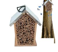 Wooden Ladybird House - Decorative Pollinator Habitat Shelter | Outdoor Nesting Box for Garden Farm Balcony, Lady Lacewing Nisting Shelter for Natural and