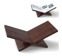 Wooden Large Book Stand for Desktop Display & Reading - Extra Large Cross Frame Open Book Holder, Sl inish, Coffee Table Stand for Art Bible Cookbook Easel Magazine Textbooks Quran
