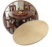 Wooden Lazy Susan Serving Tray - 36in Revolving Dining Table Plate for Kitchen, Light Walnut Finish