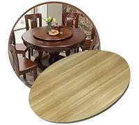 Wooden Lazy Susan Serving Tray - 36in Revolving Dining Table Plate for Kitchen, Light Walnut Finish