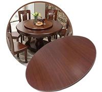 Wooden Lazy Susan Serving Tray - 36in Revolving Dining Table Plate for Kitchen, Light Walnut Finish