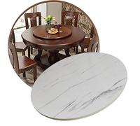 Wooden Lazy Susan Serving Tray - 36in Revolving Dining Table Plate for Kitchen, Light Walnut Finish
