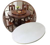 Wooden Lazy Susan Serving Tray - 36in Revolving Dining Table Plate for Kitchen, Light Walnut Finish