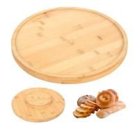 Wooden Lazy Susan Turntable for Dining Table, Lazy Susan Serving Platter, 360° Round Manual Rotating Food Turntable Serving Tray for Both Indoor & Outdoor Table Centrepiece(30cm)