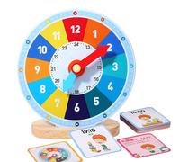 Wooden Learning Clock, Toy For Kids Learning - Wooden Cļock, Teaching Time Practice | Educational Big Time Mini, Portable Clock Kit For Children Age 3+, Portable Classroom & Home School Learnińg Tool