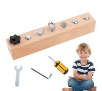 Wooden Learning Toy Busy Board,Educational Screw-Tightening Busy Board, Montessori Toys Basic Skills Educational Sensory Toy For 4-6 Years Children Sensory Toys (1set)