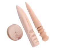 Wooden Leather Craft Edge Slicker Leather Wood Edge Slicker Multi-Size Burnisher Leather Craft DIY Handworking Tool for Leather (3 in 1（Set）)