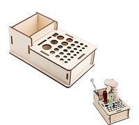 Wooden Leathercraft Tools Rack Stand, Leather Craft Tools Holder Multi Hole DIY Craft Tool Storage Wooden Box Organizer Basswood Leather Tool Rack