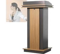 Wooden Lectern Podium Stand - Adjustable Height Podium for Classroom, Churches, Hotels - Ideal for Education, Training, Banquets & Public Speaking