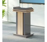 Wooden Lectern Podium Stand for Churches, Auditoriums & Classrooms - Portable Floor Standing Speaking Stand for Reception Desk & Hostess Station