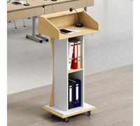 Wooden Lectern Podium Stand for Classroom & Church Presentations Heavy Base Pulpit for Teachers Conferences Weddings & Speeches - & Stylish Design