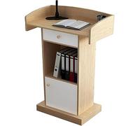 Wooden Lectern Podium Stand for Teachers - Floor Standing Oak Desk for Training, Consulting & Presentations - Durable, Stylish Teaching Aid