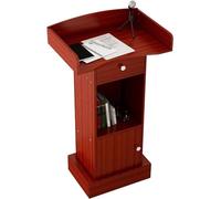 Wooden Lectern Podium Stand - Professional Floor-Standing Conference Podium with Wide Desktop for Lectures Presentations and Meetings - and Elegant Design