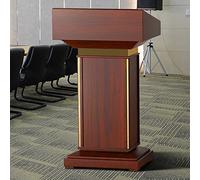 Wooden Lectern Podium Stand with Spacious Drawer - Thickened Design for Churches, Offices, Schools, Weddings, Seminars & Classrooms - Elegant Red Finish
