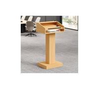Wooden Lectern with Storage - Mobile Rolling Pulpit Stand for Churches, Events & Presentations, Multi-Function Podium with Wheels