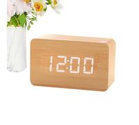 Wooden LED Timepiece - Digital Bedside Display, Adjustable Sound Levels | Sl esktop Clock, Clear Large Numbers, Smart Control for Nightstand, Work Desk