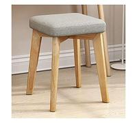Wooden Legs Dressing Table Stool - Small Square Vanity Stool with Feet Protection Design, Makeup Stool, Ottomans Bench Seat and Foot Rest Step Stool