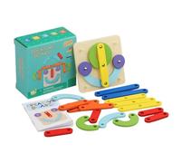 Wooden Letter and Number Building Jigsaw Puzzle - Wooden Letter and Number Building Activity Set - Shape & Colour Sorter | Pegboard, Activity Panel, Apprend Toy