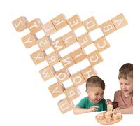Wooden Letter Blocks, Learning Interactive Toy, Wooden Alphabet Baby Blocks, for Classroom Development Education Play Daily Learning Family Home Girl Boy Kids