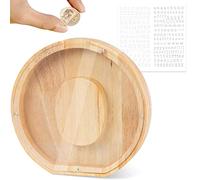 Wooden Letter Money Box for Kids Personalised Piggy Bank Letter A-Z Transparent Money Bank Saving Coins Cash Change Creative Gift for Children Boys Girls Decorative Money Box (O)