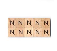 Wooden Letter N, Choose Your own Craft Tiles with Alphabets and Numbers, Individual Pieces for Scrapbooking, Personalised Gifts and Wedding Signs (10 Pieces)