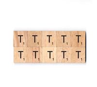Wooden Letter T, Choose Your own Craft Tiles with Alphabets and Numbers, Individual Pieces for Scrapbooking, Personalised Gifts and Wedding Signs (10 Pieces)