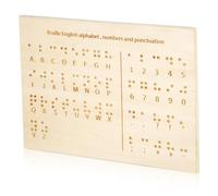 Wooden Letters Practicing Alphabet Board, 123 Numbers Recognition Braille Books Label Maker Braille Books for The Blind Sighted Individuals Escape Games Rooms Teaching