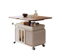 Wooden Lift Top Coffee Table with Hidden Storage, Foldable Design & Wheels, Versatile Small Side Table for Living Room, Bedroom, Balcony, Apartment, Office