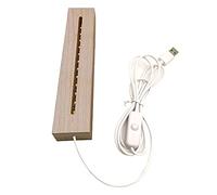 Wooden Lighted Base Stand Night LED Light Lamp for 3D Crystal Glass Resin Art Display Stand Home Decoration Night Light Outlet Plug in