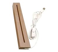 Wooden Lighted Base Stand Night LED Light Lamp for 3D Crystal Glass Resin Art Display Stand Home Decoration Night Light Outlet Plug in