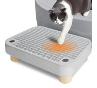 Wooden Litter Box Step - Removable Top, Waterproof & Non-Slip Kitty Litter Catcher Tray, Anti-Tracking Cat Litter Box Mat for Easy Cleaning and Floor Protection