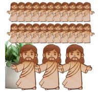 Wooden Little Jesus Pocket Tokens | Multipurpose Easter Decorations Small Characters Figures - Lightweight Jesus Small Statue Little Jesus Toys for Christmas Baptism Easter