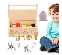 Wooden Lock Box Toy - Montessoris Key Puzzle Game, Interactive Cognitive Development Training Playset, Preschool Learning Toy for Boys Girls | STEM Educational Activity for children's