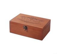 Wooden Lockable Desktop Storage Box Solid Wood Organizer for Secure Organization of Jewelry Documents Electronics and Small Valuables (L)