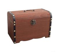 Wooden Lockable Money Box Perfect for Saving Change and Teaching Kids Financial Responsibility (A 14.5 * 10 * 9.5cm)